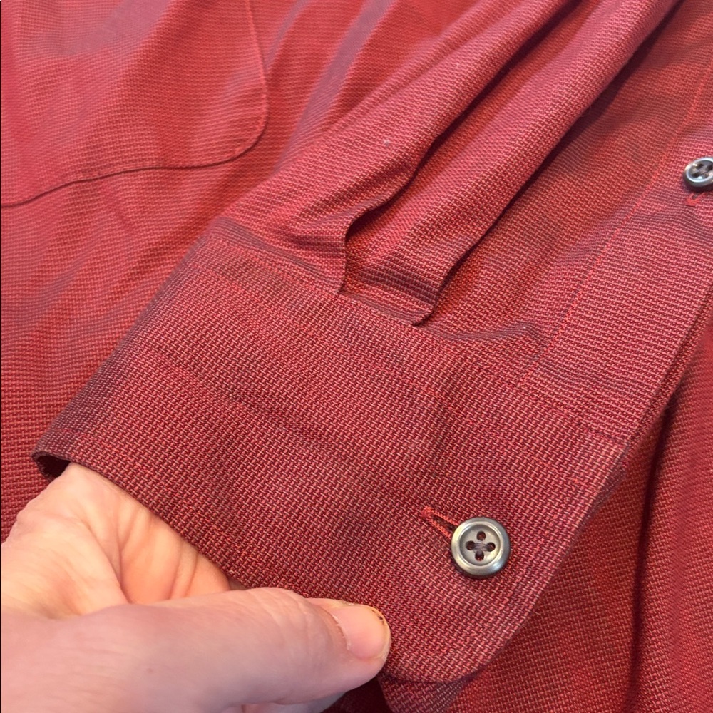 Joseph & Feiss Shirt Long Sleeve Button Up Non Iron Mens Size 18 34/35 maroon - Picture 5 of 5